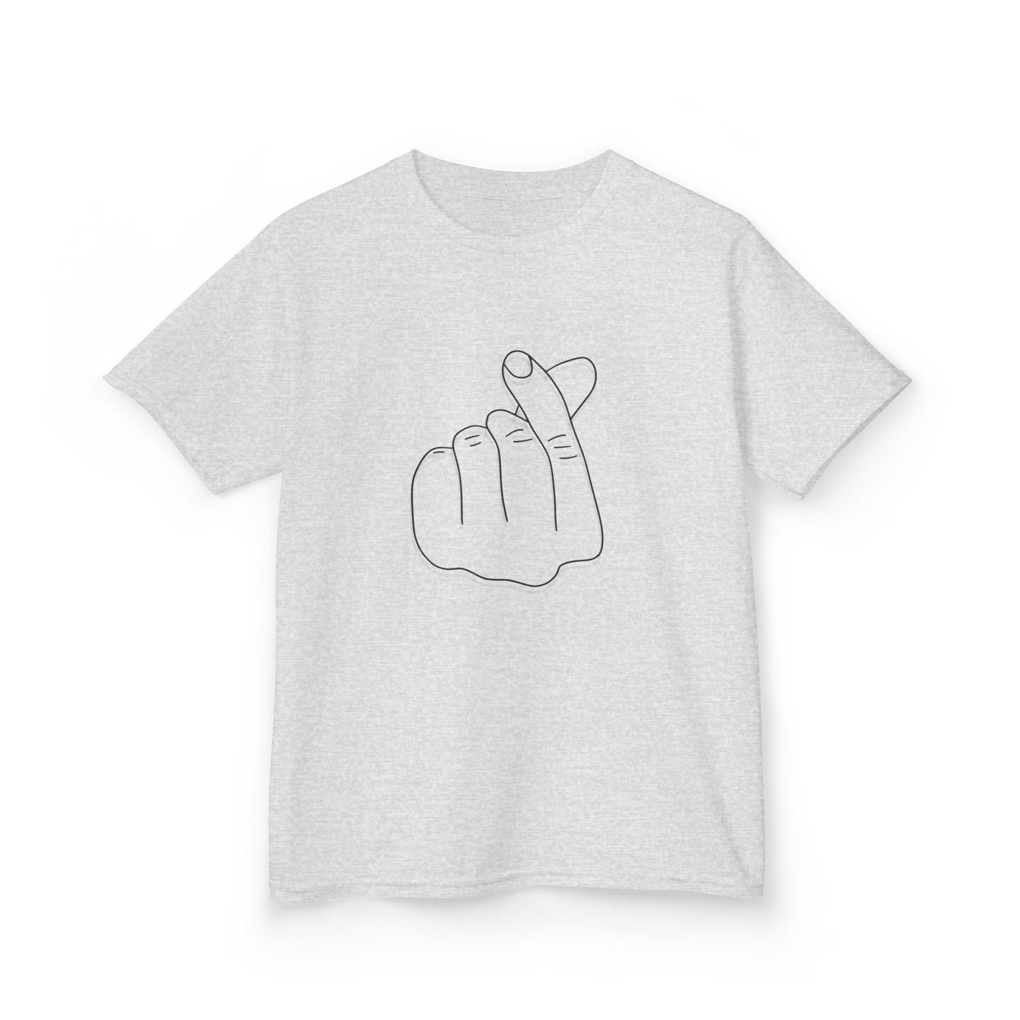 Cute Kids Heavy Cotton Tee - K-Pop Inspired Love Gesture