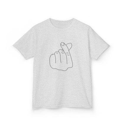 Cute Kids Heavy Cotton Tee - K-Pop Inspired Love Gesture