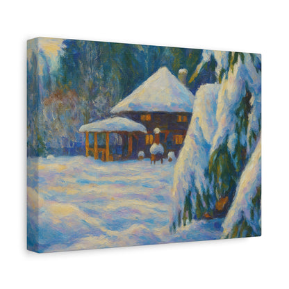 Winter Landscape Canvas Wall Art, Cozy Home Decor, Christmas Gift, Seasonal Artwork, Impressionist Style - TRV