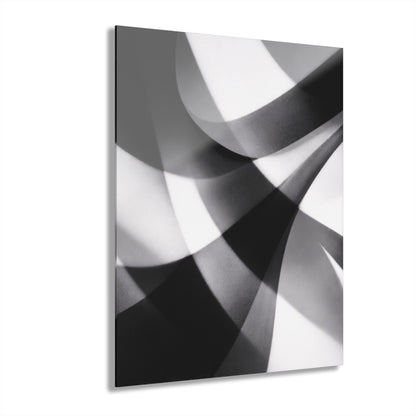 Abstract Black and White Geometric Acrylic Print | Wall Art French Cleat Hanging