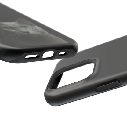 Russian Blue Cat Phone Case — Magnetic Impact-Resistant iPhone Cover