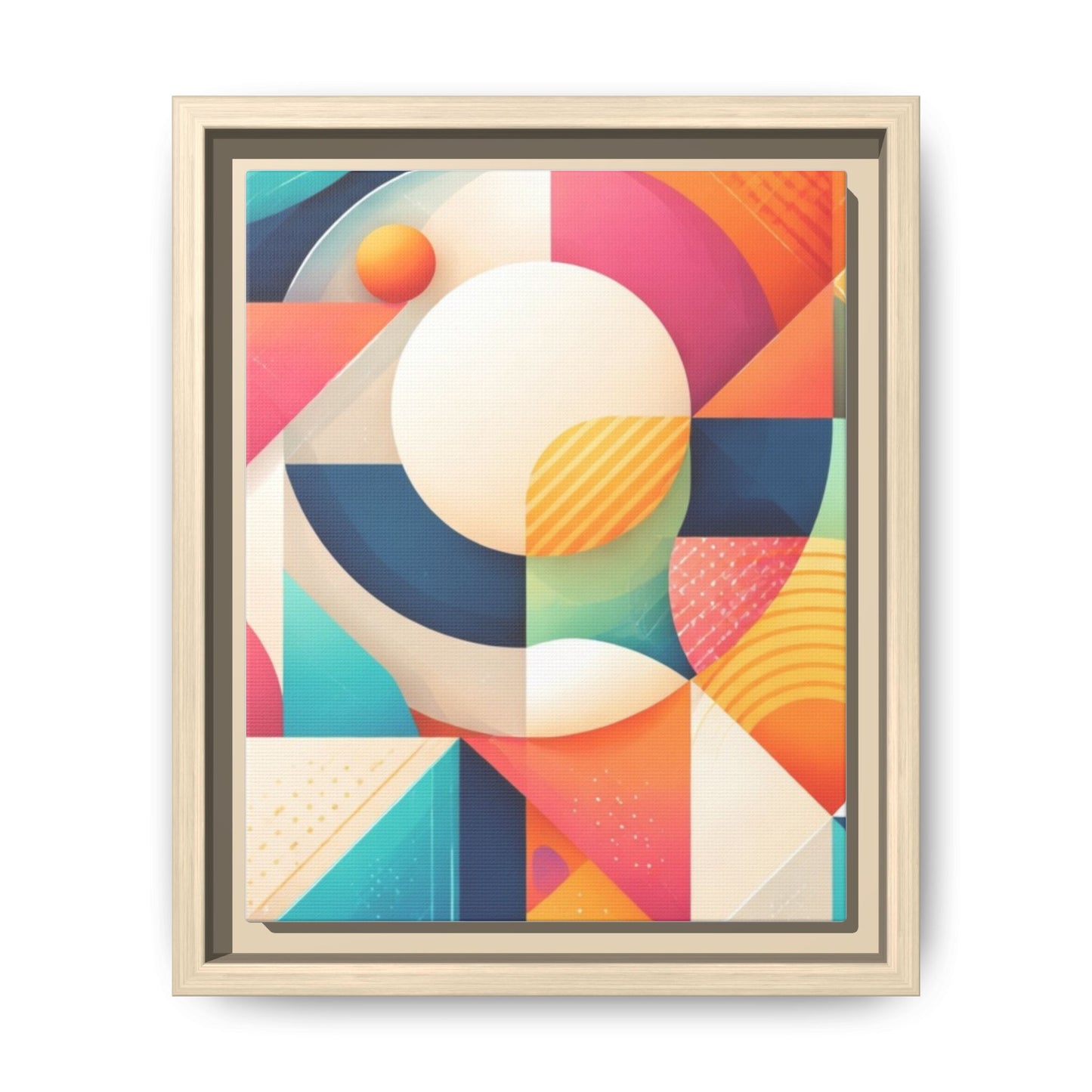Colorful Geometric Abstract Art Matte Canvas Framed
