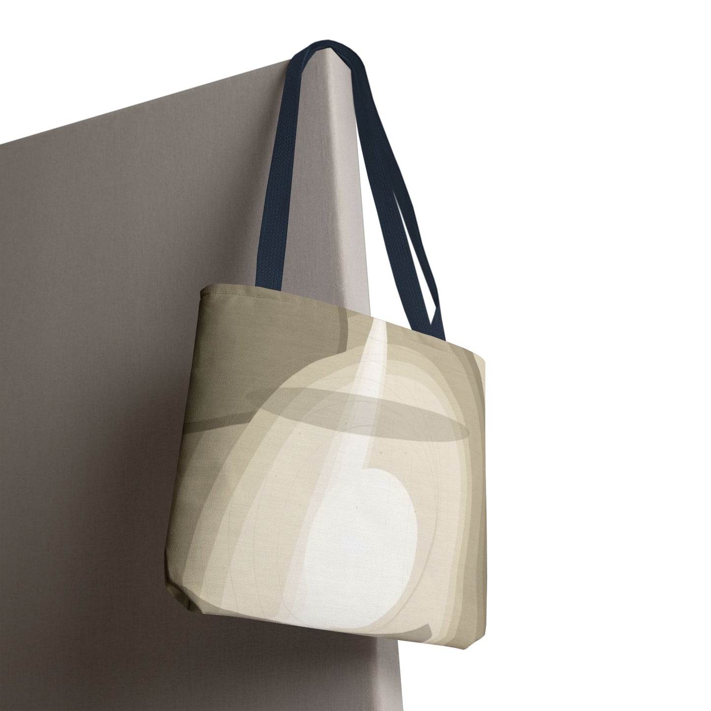 Neutral Abstract Light Beam Tote Bag | Minimalist Geometric Pattern