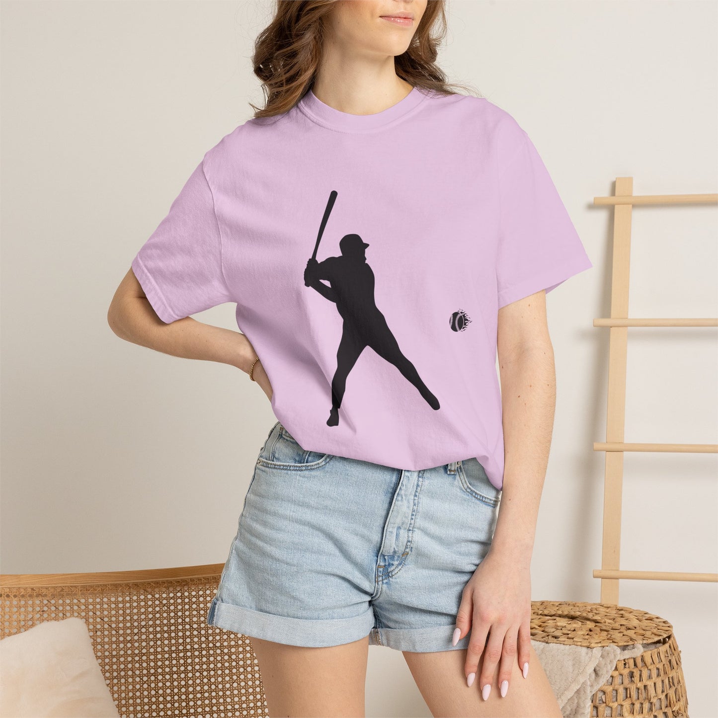 Unisex Baseball Silhouette Tee, Casual Wear, Sports Fan Apparel, Gift for Athletes, Summer Outing Outfit, Soft Cotton Shirt