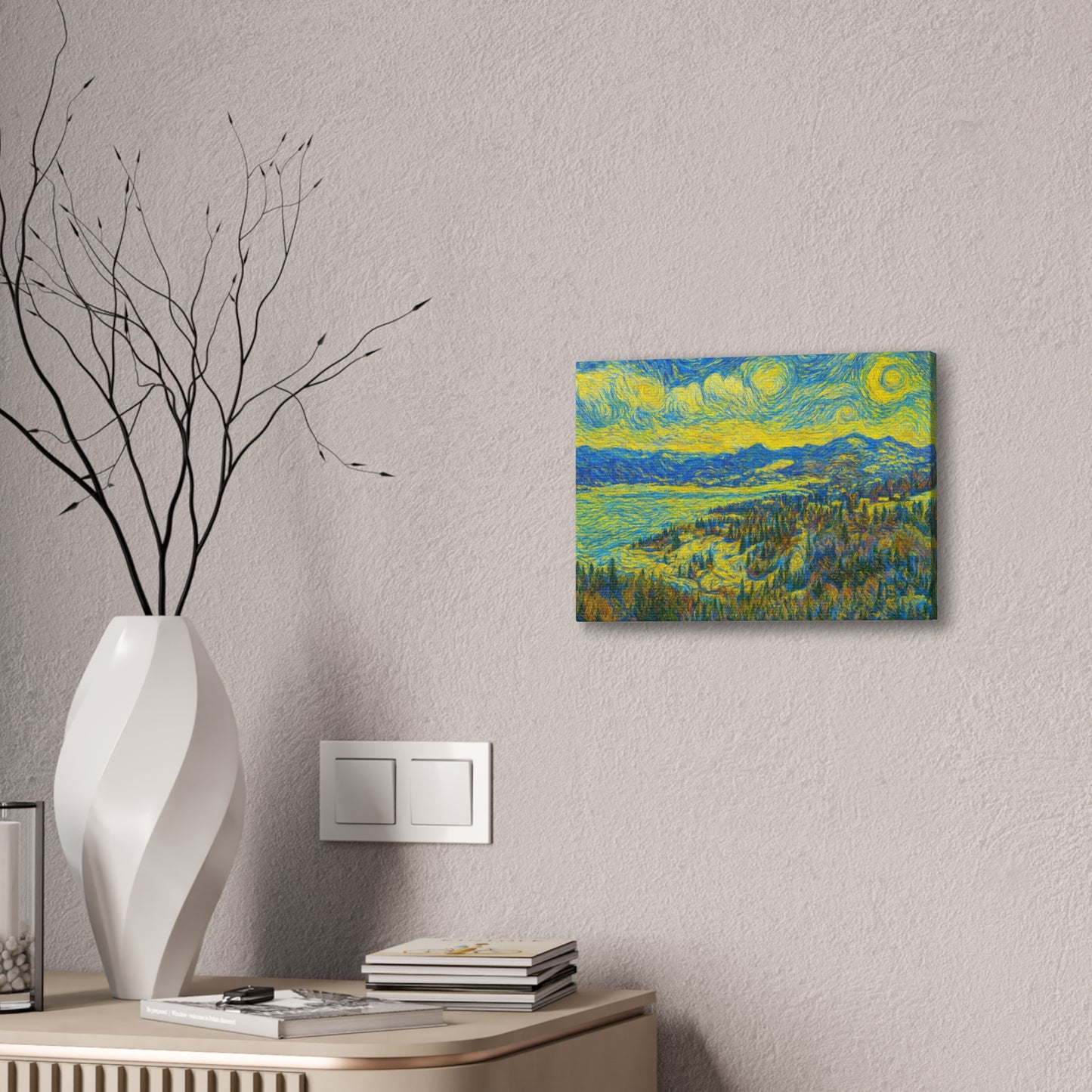 Vibrant Canvas Art, Framed Wall Decor, Modern Home Decor, Landscape Painting, Gift for Art Lovers, Art for Living Room