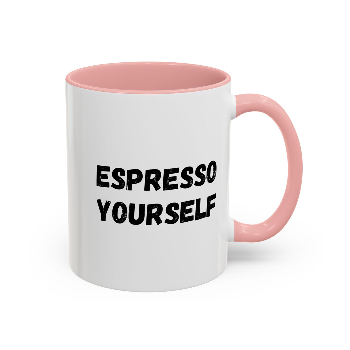 White ceramic espresso mug with "Espresso Yourself" printed in black, 11 oz, perfect for coffee lovers, by Printify.