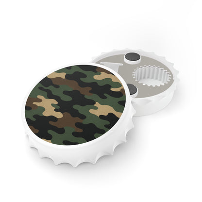 Camo Bottle Opener accessory by Printify featuring a camouflage design, ideal for opening bottles and outdoor use.