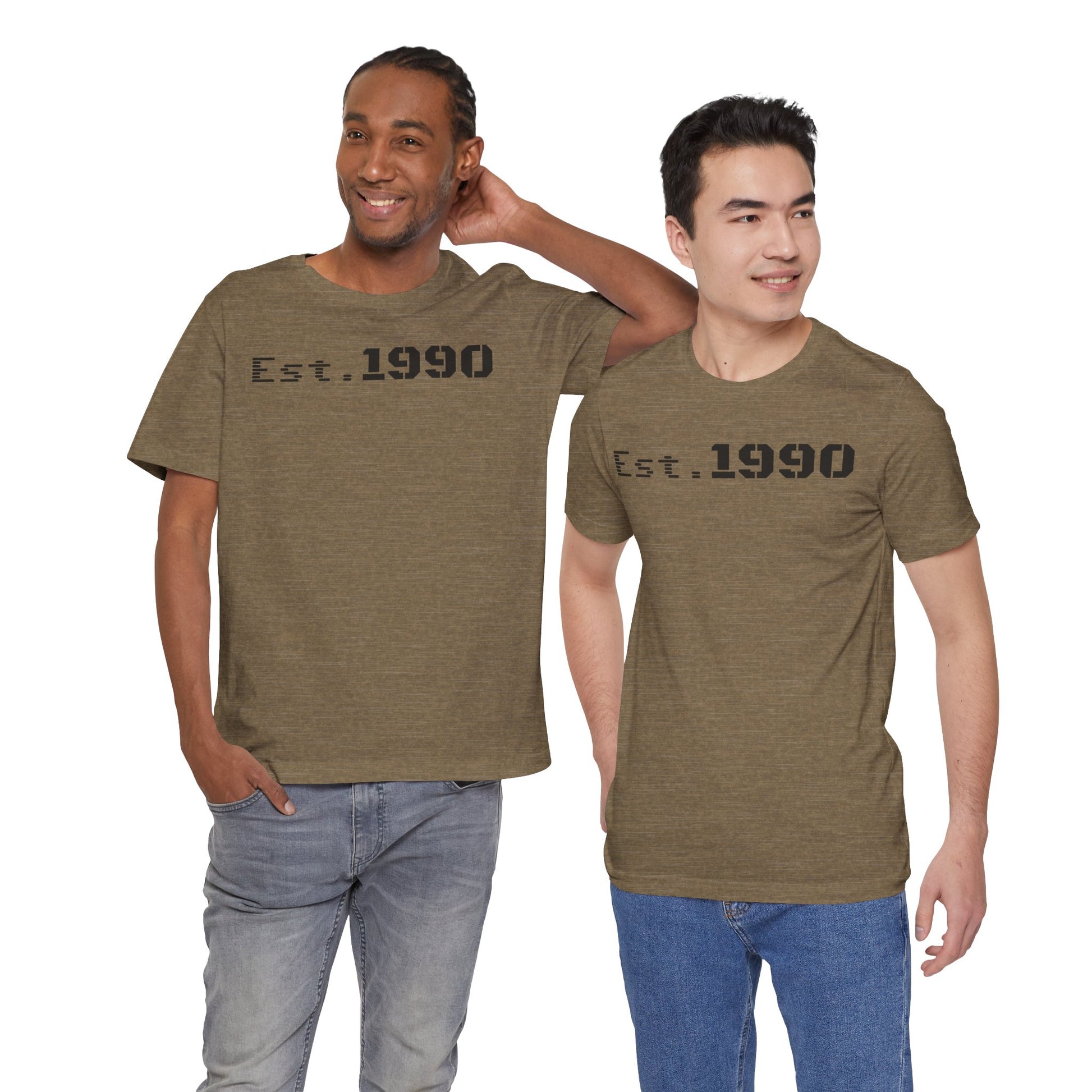 Unisex Est. 1990 Nostalgic Jersey Tee - Perfect Gift, Vintage Style, Retro Fashion, Birthday Celebration, Casual Wear - TRV