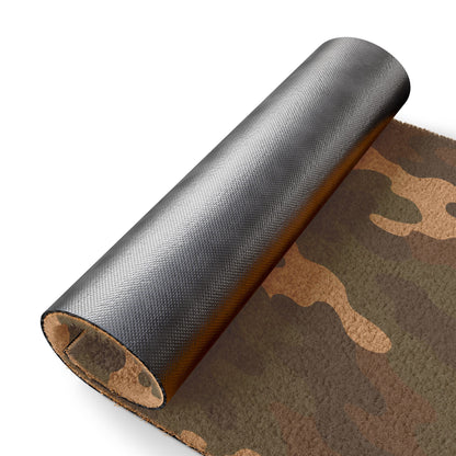 Rustic military-style camo doormat with "Welcome" text, perfect as a veteran gift, designed by Printify.
