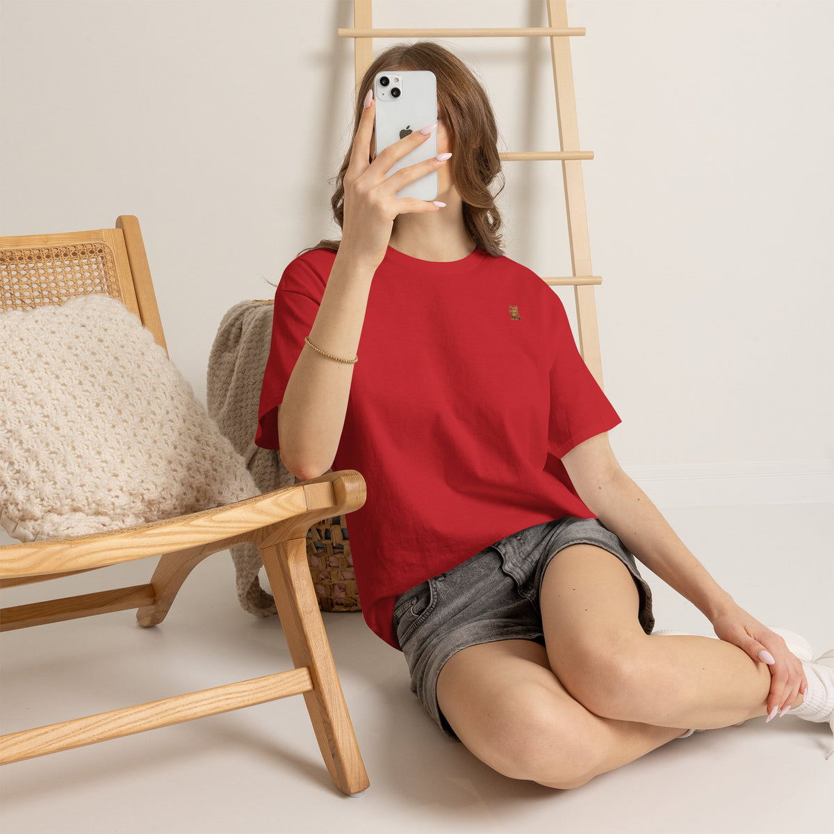 Brown kitten graphic T-shirt for cat lovers, featuring a cute feline illustration on a casual Printify tee.