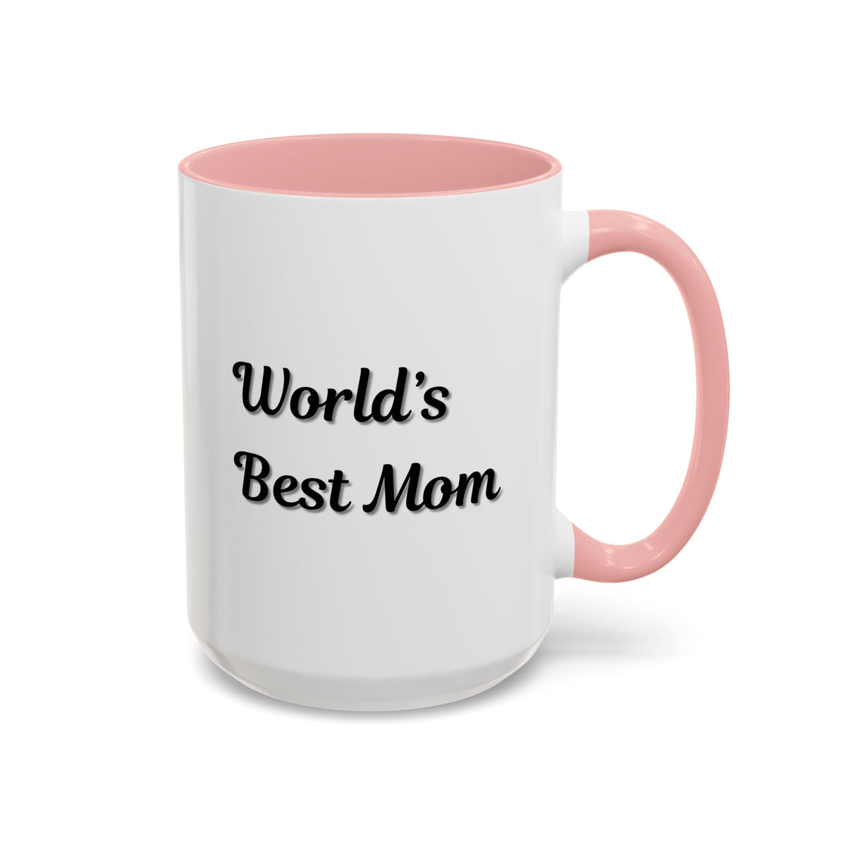 Black-Trim Ceramic Mug with "World's Best Mom" accent design, ideal for Mother's Day gift from Printify.
