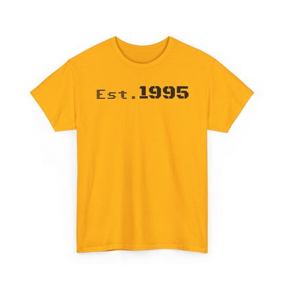 Unisex Heavy Cotton Tee - Est. 1995, Vintage Birthday Gift, Customizable Tee, Retro Unisex Shirt, Casual Everyday Wear