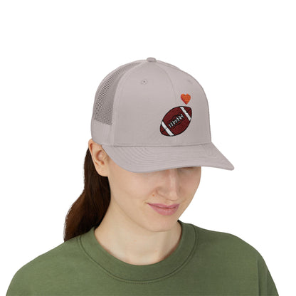 Football Love Snapback Trucker Cap, Sports Hat, Gift for Sports Fans, Casual Wear, Outdoor Activities - TRV