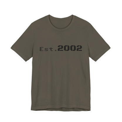 Vintage Est. 2002 Printify T-Shirt featuring a classic design celebrating the year established, casual and comfortable wear.