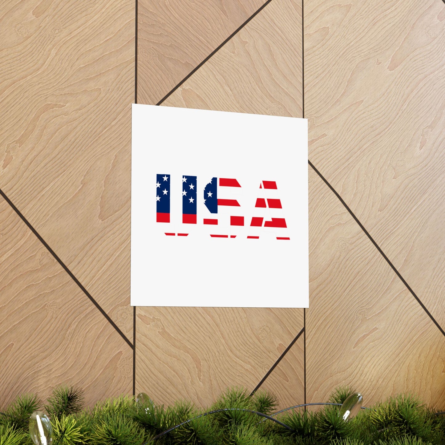 USA Patriotic Wall Art Poster, Red White Blue Home Decor, Fourth of July Decoration, American Flag Art, Independence Day Gift