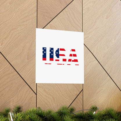USA Patriotic Wall Art Poster, Red White Blue Home Decor, Fourth of July Decoration, American Flag Art, Independence Day Gift