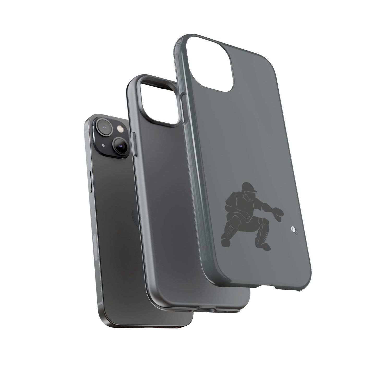Printify baseball catcher phone case with durable protective cover, featuring a detailed catcher design on a sturdy phone case.