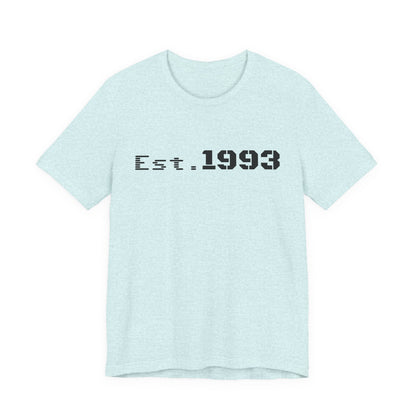 Vintage 1993 Est. T-Shirt by Printify featuring classic design and comfortable fabric, perfect for casual wear.