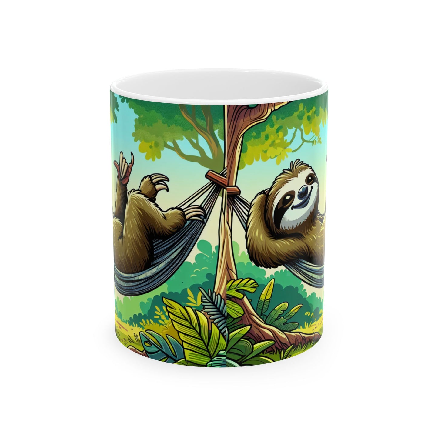 Sloth Lovers Ceramic Mug - Cute Jungle Coffee Cup, Gift for Nature Lovers, Relaxation Mug, Birthday Present, Unique Kitchenware