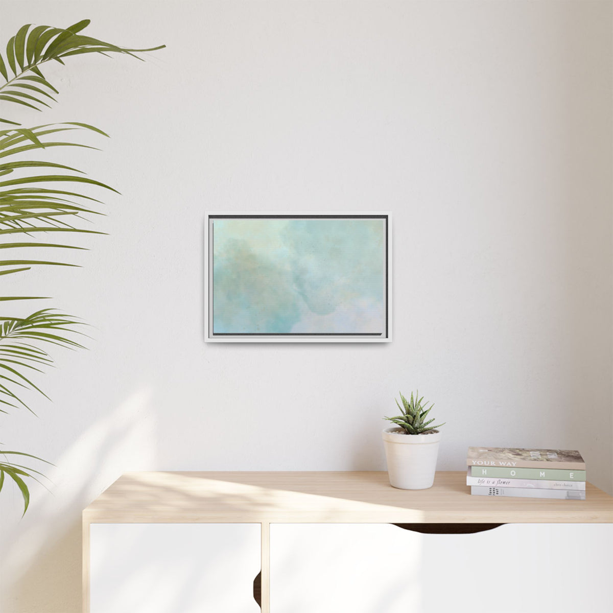 Soft abstract pastel watercolor on matte canvas by Printify, featuring gentle colors and artistic brushstroke details.
