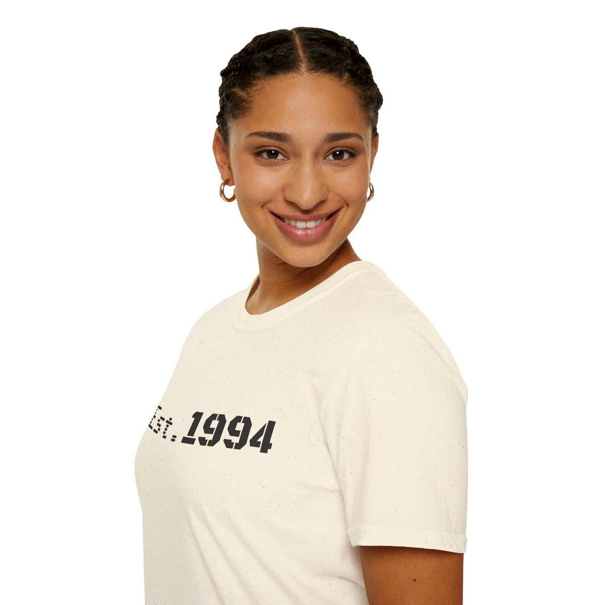 Vintage 1994 Est. graphic T-shirt by Printify featuring bold "Born 1994" design on soft cotton fabric.