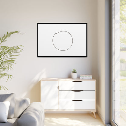 Framed matte canvas wall art featuring a minimal circular line design, created by Printify, perfect for modern home decor.
