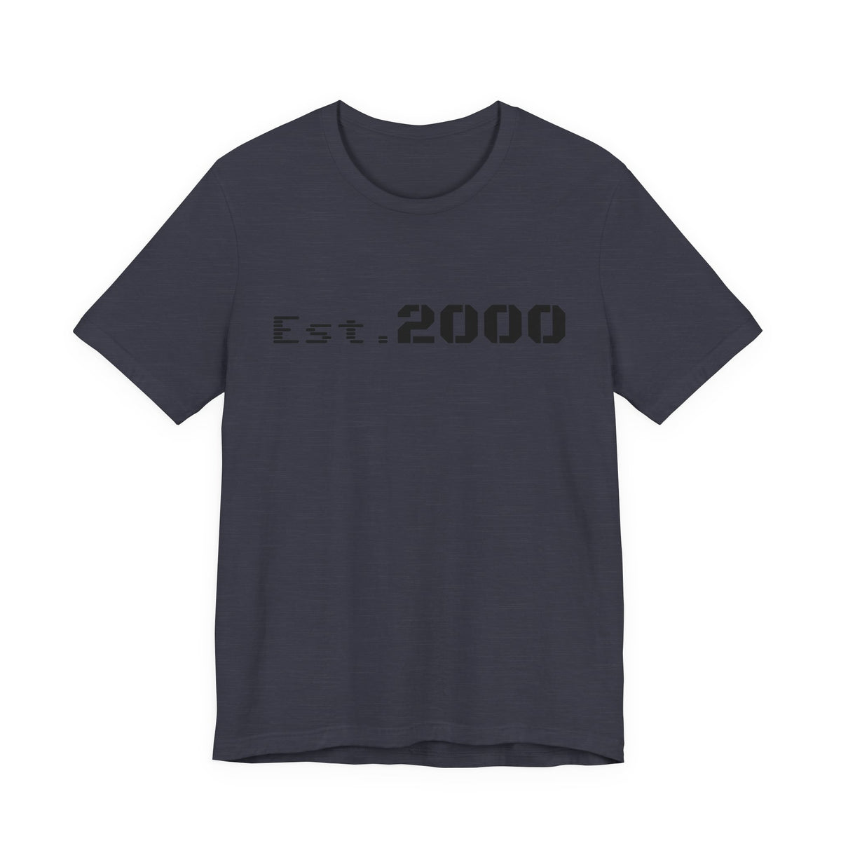 Retro pixel T-shirt with "Born in 2000" text, vintage style, printed by Printify, featuring a colorful 2000-themed design.