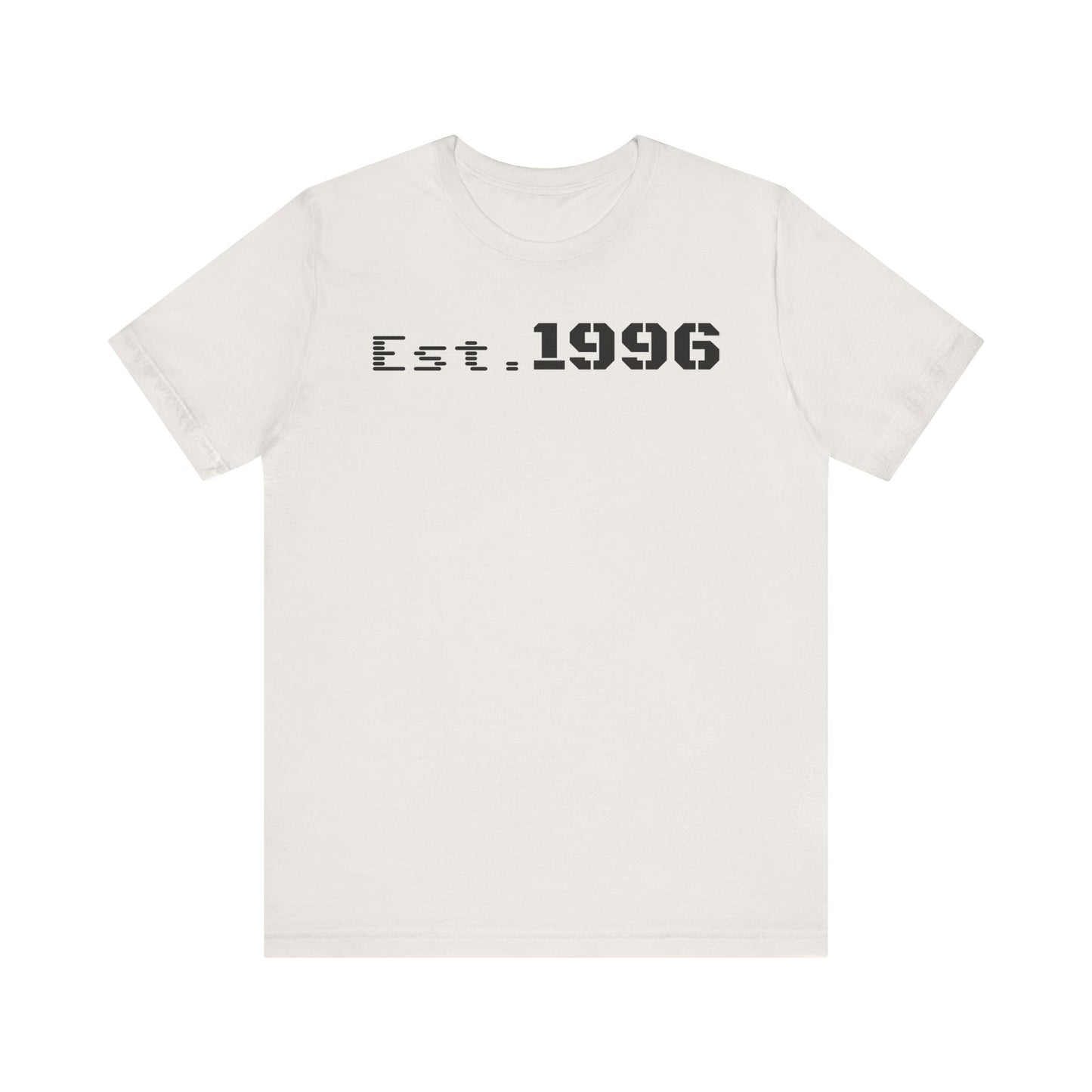 Unisex Jersey Tee - 'Est. 1996' Graphic Shirt, Birthday Gift, Casual Wear, Vintage Style, Retro Fashion, Gift for Him/Her - TRV