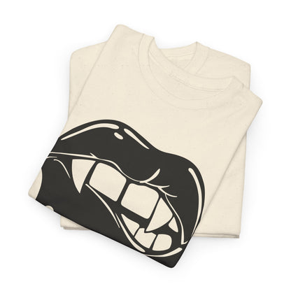Edgy Graphic Tee - Dripping Lips Design - Unisex Heavy Cotton Tee