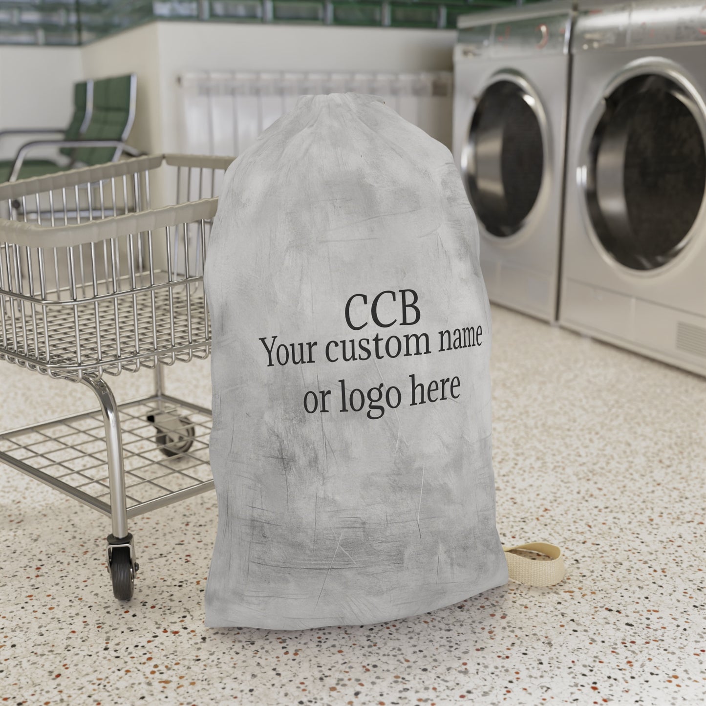 Monogram Initials Laundry Bag | Personalized Name, Canvas Drawstring - TRV
