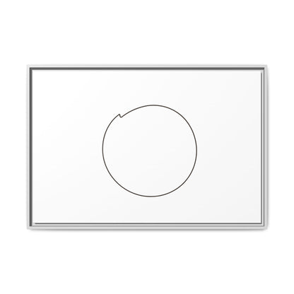 Framed matte canvas wall art featuring a minimal circular line design, printed by Printify, ideal for modern home decor.