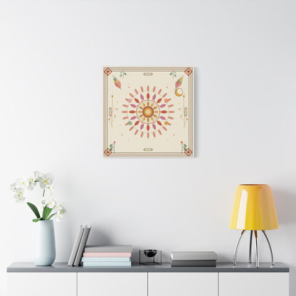 Boho Sun Mandala Matte Canvas