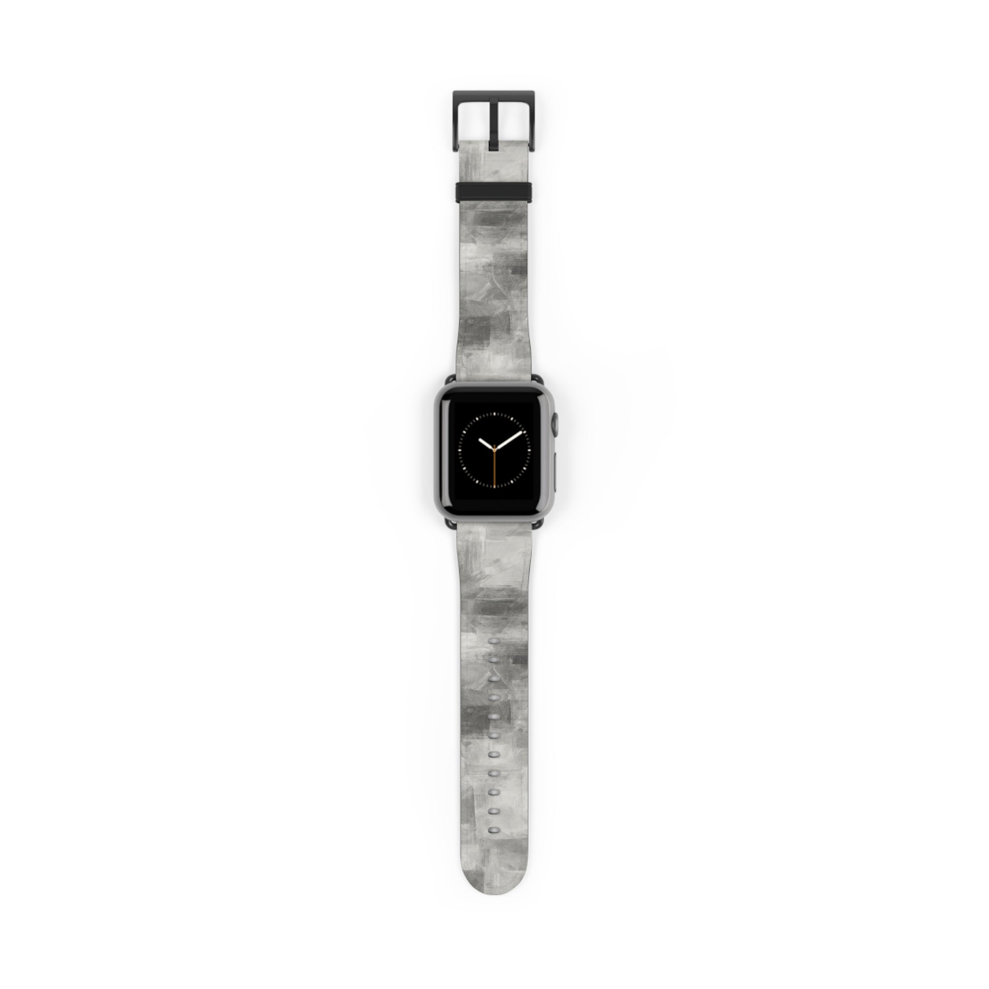 Gray watercolor camouflage Apple Watch band with neutral abstract design, made by Printify, accessory for Apple Watch.