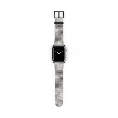 Gray watercolor camouflage Apple Watch band with neutral abstract design, made by Printify, accessory for Apple Watch.