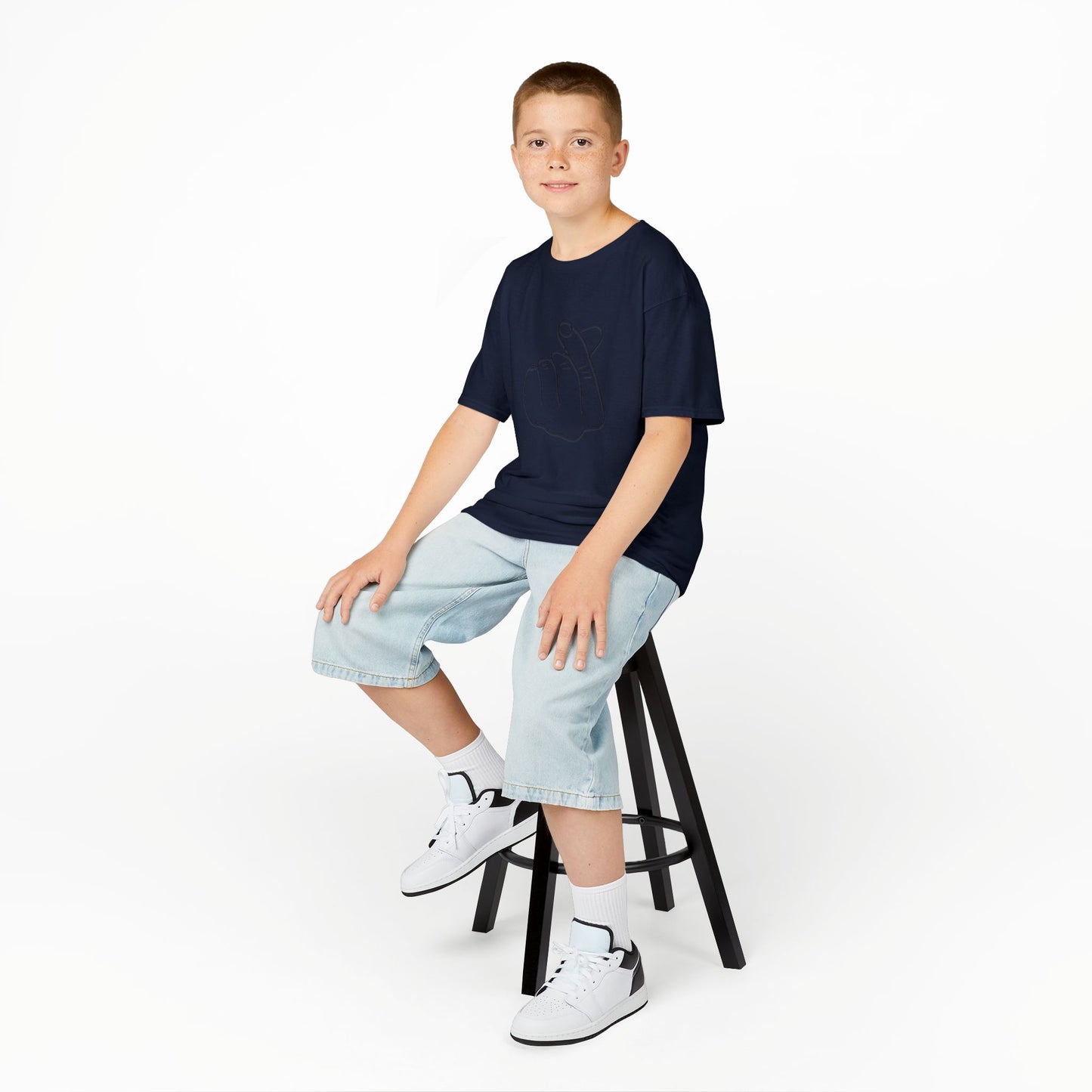 Cute Kids Heavy Cotton Tee - K-Pop Inspired Love Gesture
