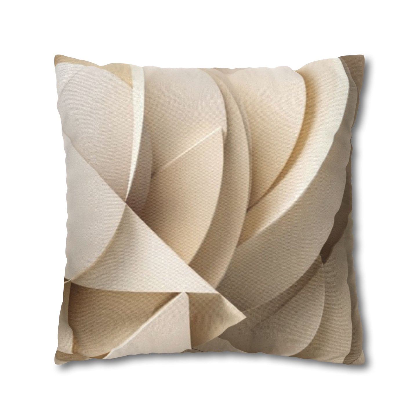 Beige Abstract Paper Swirl Pillowcase Spun Polyester Square Pillowcase