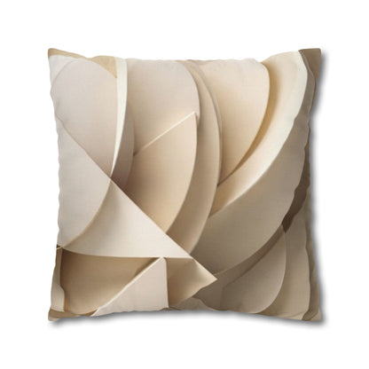 Beige Abstract Paper Swirl Pillowcase Spun Polyester Square Pillowcase