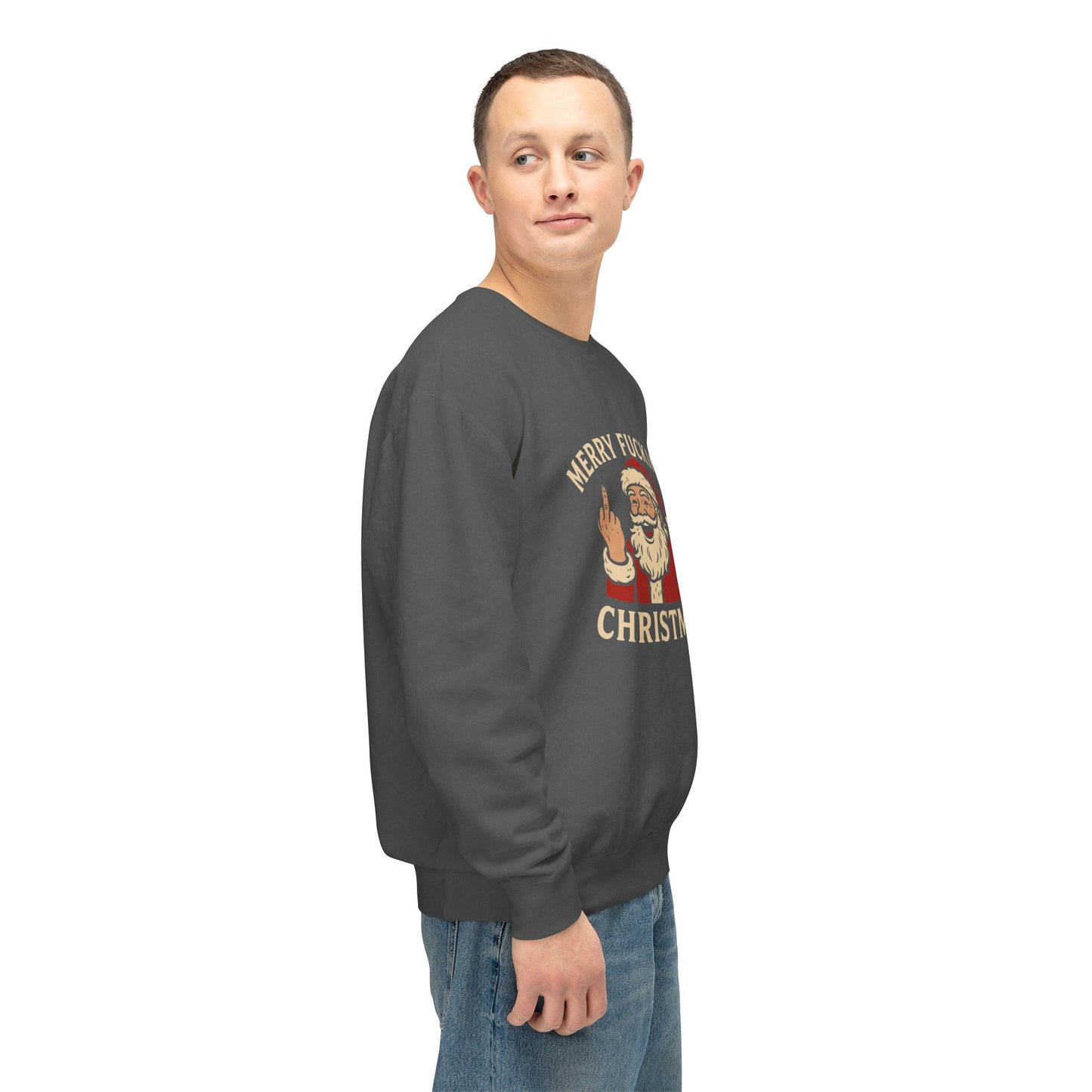 Merry Christmas Sweatshirt, Funny Holiday Crewneck, Unisex Gift, Christmas Apparel, Sarcastic Sweatshirt, Unique Holiday Clothing - TRV