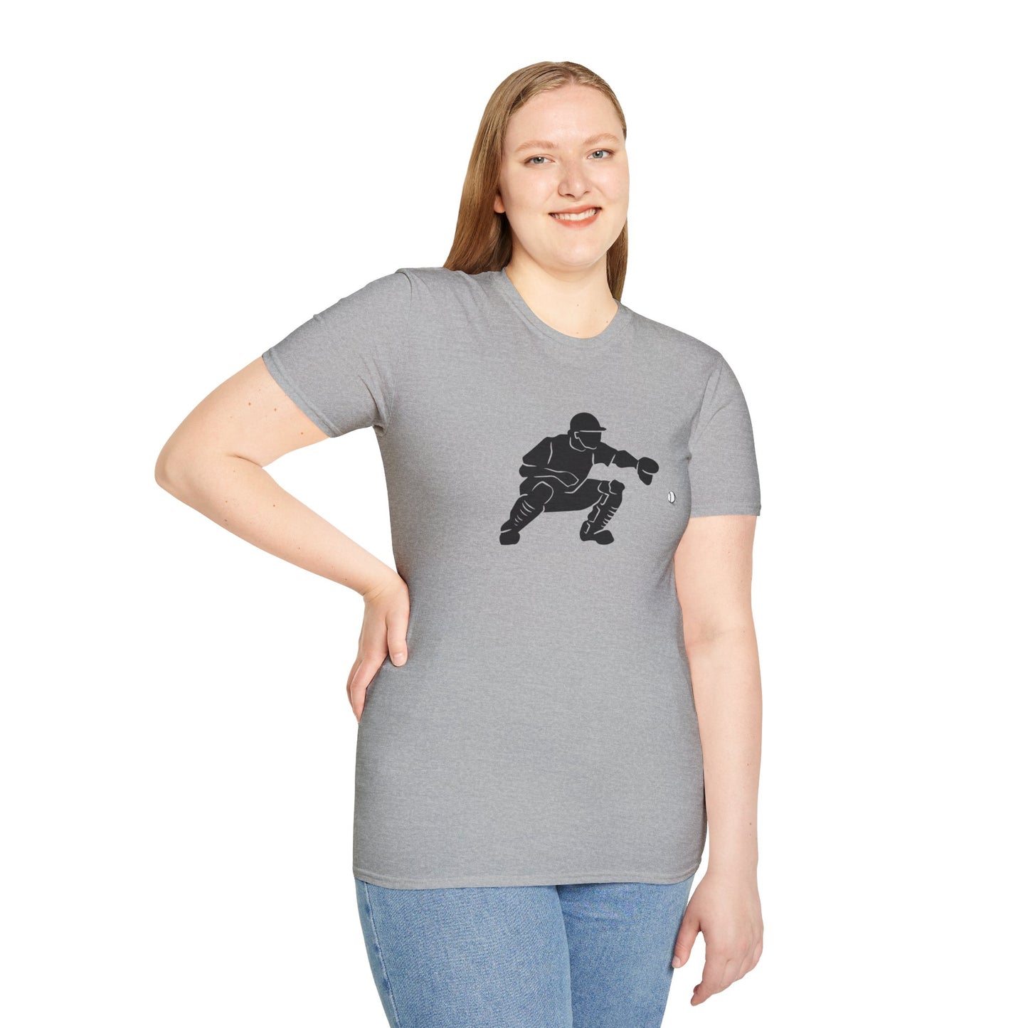 Baseball Catcher Unisex Softstyle T-Shirt, Sports Apparel, Gift for Athletes, Workout Gear, Casual Wear, Special Occasions