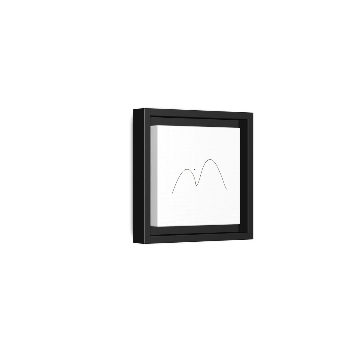 Minimalist mountain line art on framed matte canvas, modern mountain landscape wall decor by Printify
