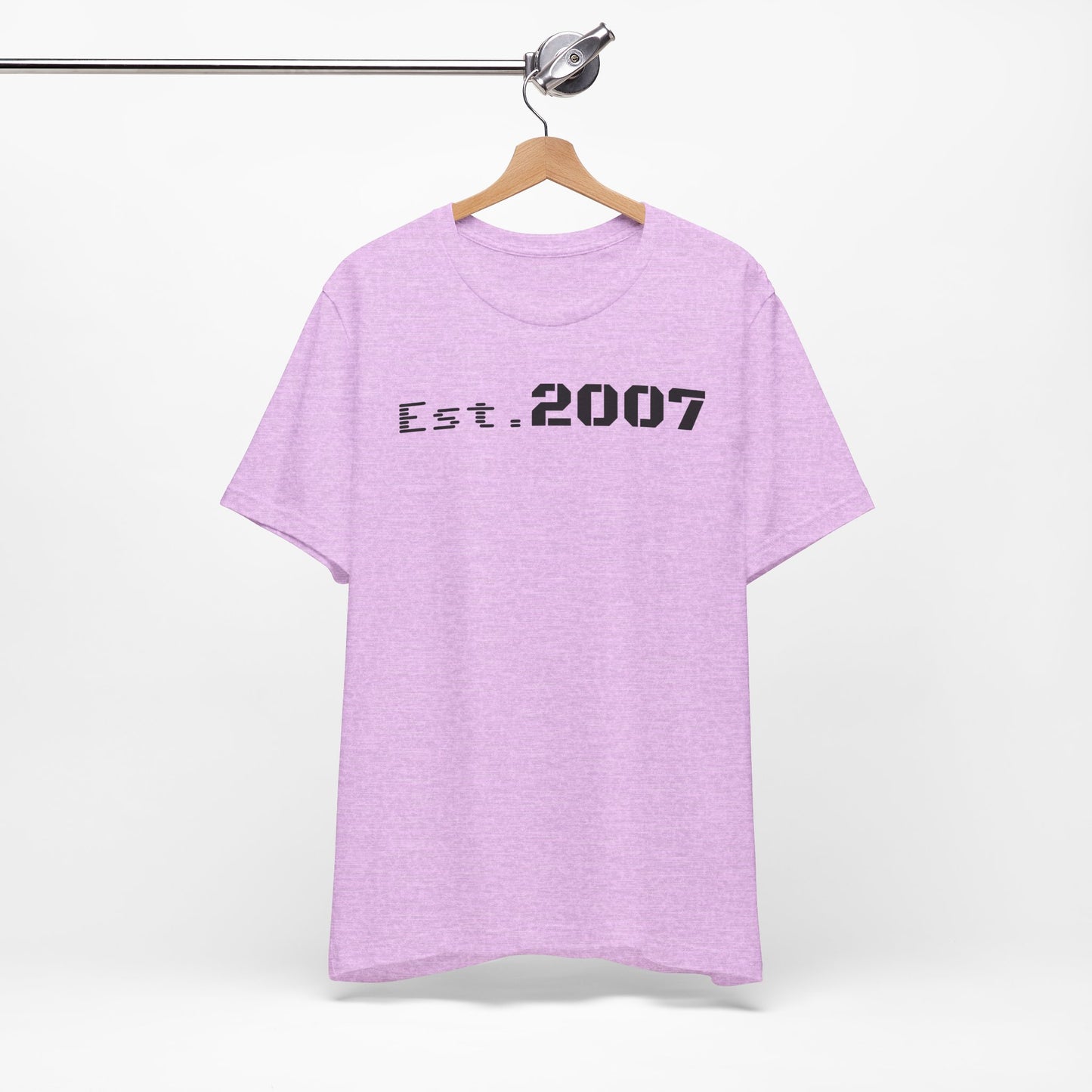 Unisex Casual Tee with Established 2007, Vintage T-Shirt, Anniversary Gift, Birthday Shirt, Year Established Top