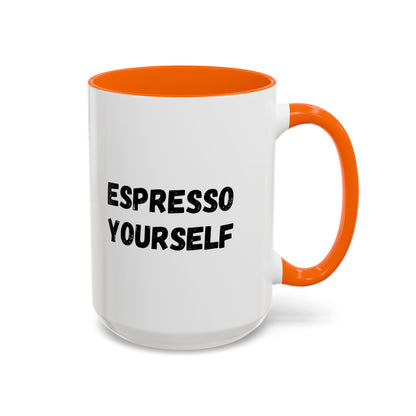 Espresso Yourself Coffee Mug - Fun Black Accented Mug for Coffee Lovers, Great Gift for Birthdays, Christmas, and Housewarming