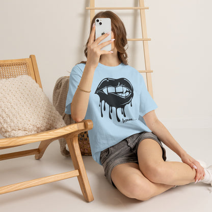 Edgy Graphic Tee - Dripping Lips Design - Unisex Heavy Cotton Tee