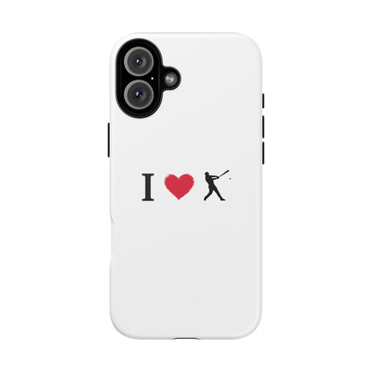 Baseball Love Phone Case, Tough Cases for Sports Lovers, i Heart Baseball Protection, Gift for Players, Cute Sports Case - TRV