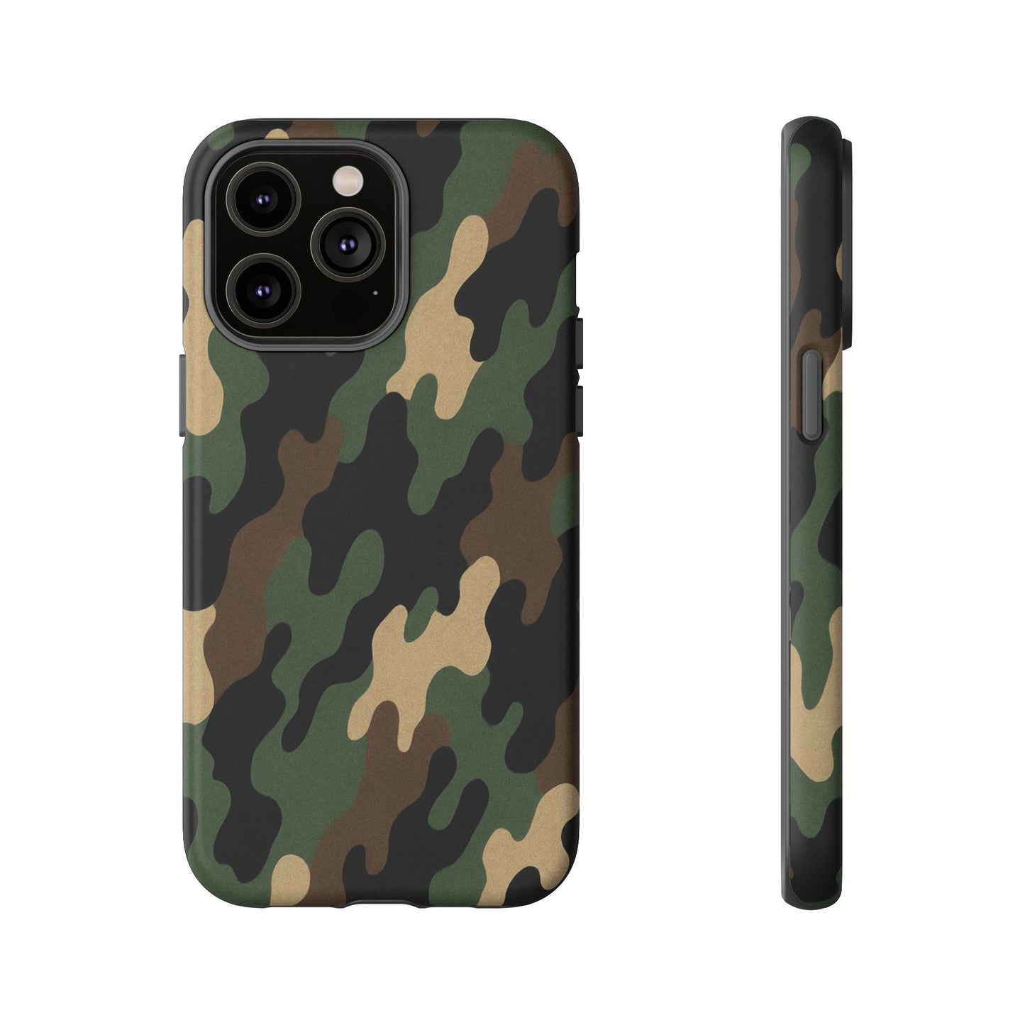 Camouflage tough phone case by Printify, rugged and protective, featuring a durable camo design for smartphones.