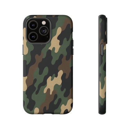 Camouflage tough phone case by Printify, rugged and protective, featuring a durable camo design for smartphones.