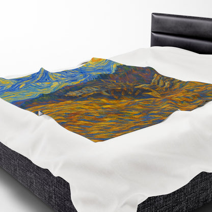 Starry Night Velveteen Plush Blanket, Cozy Throw Blanket for Home Decor, Gift for Art Lovers, Perfect for Christmas or Home Warmth - TRV