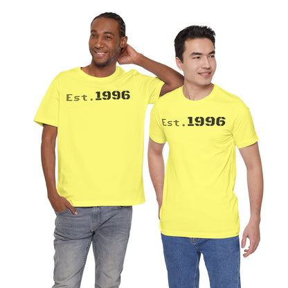 Established 1996 Unisex T-Shirt, Vintage Year Tee, Birth Year Gift, Casual Fashion, Personalized Graphic Tee - TRV