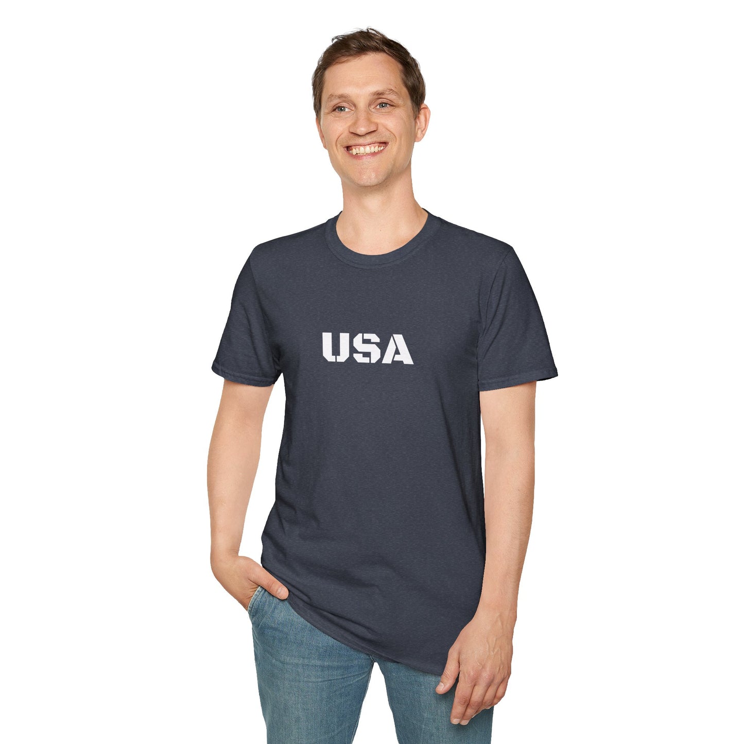 USA Unisex Softstyle T-Shirt, Casual Tee, Patriotic Apparel, Independence Day Gift, Everyday Wear, Comfortable Fashion