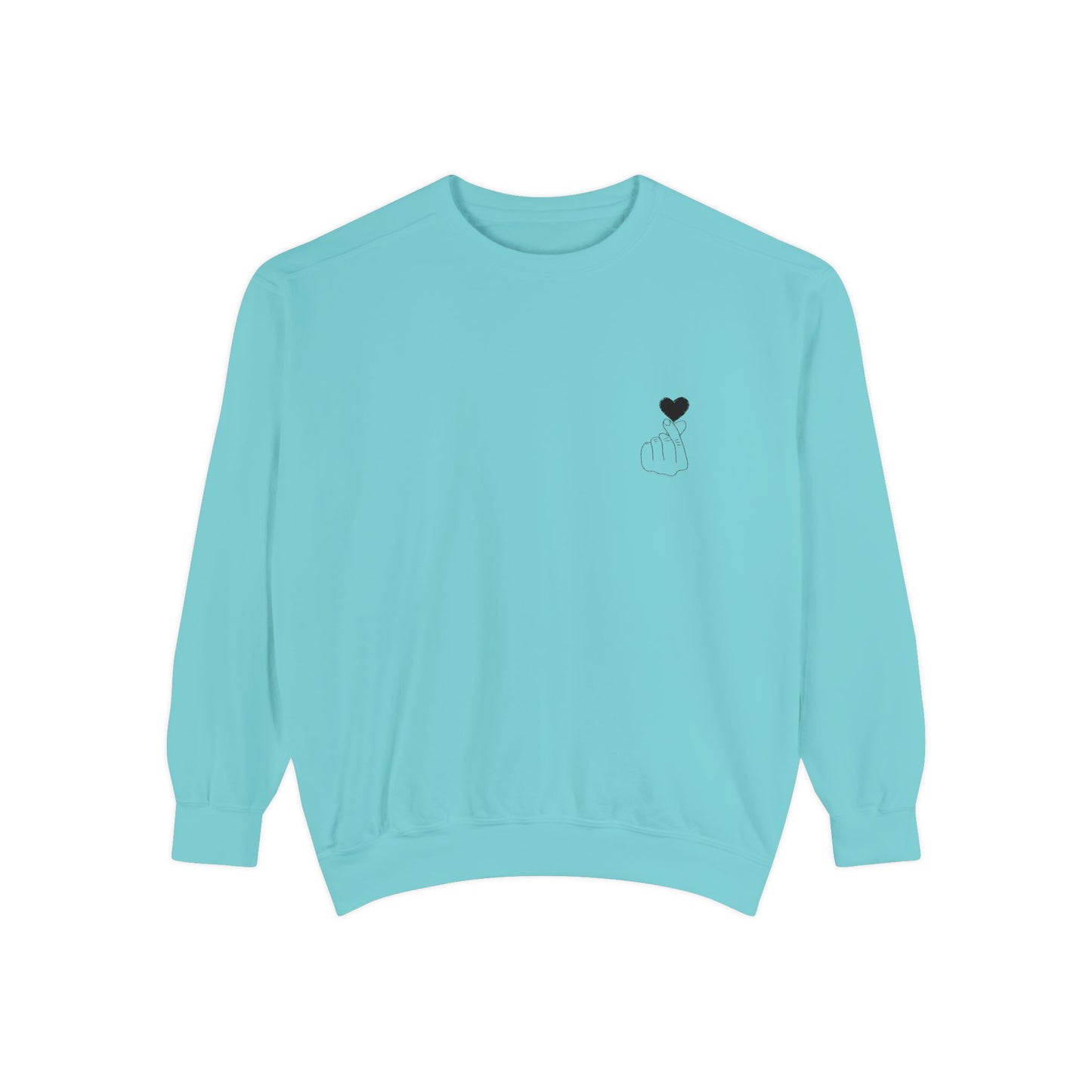 Unisex Garment-Dyed Sweatshirt with Heart Design - Cozy & Stylish